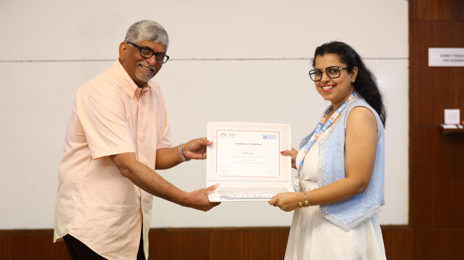 Vibha Jain receiving her degree at IIM Bangalore